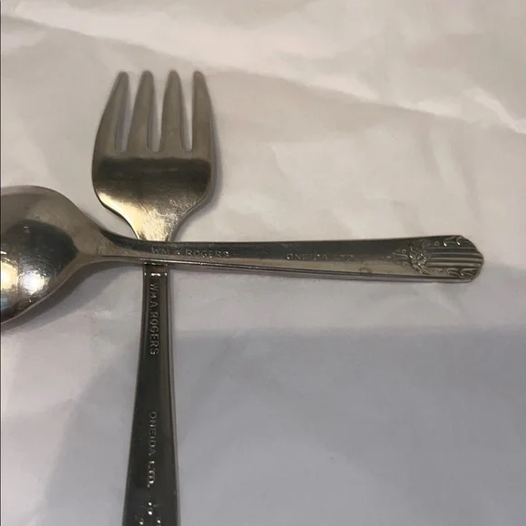 Baby Elegant Silver Spoon and Fork Set - Picture 4 of 4